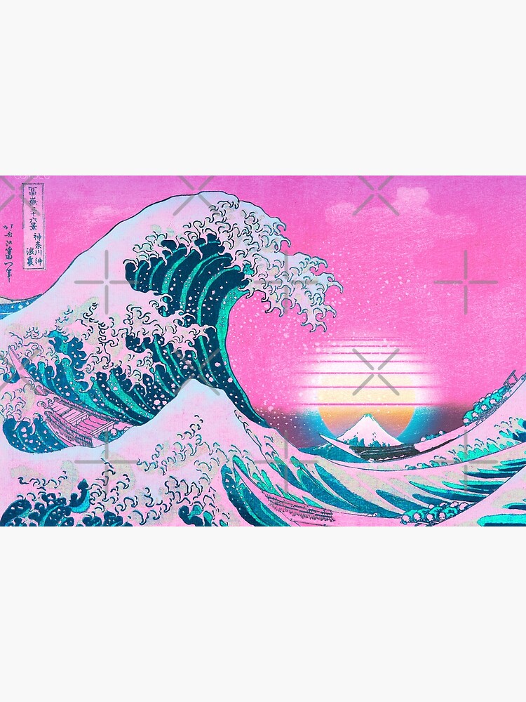 Disover Vaporwave Aesthetic Great Wave Off Kanagawa Retro Sunset Bath Mat