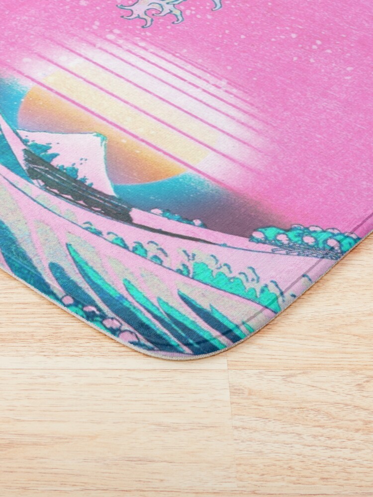 Alternate view of Vaporwave Aesthetic Great Wave Off Kanagawa Retro Sunset Bath Mat