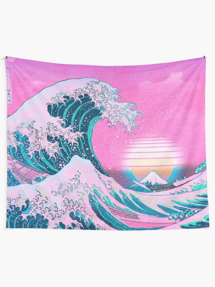 sunset wave tapestry