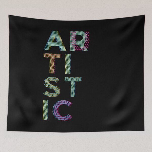 Item preview, ! NEW ! ARTISTIC/ AUTISTIC ! NEURO DIVERGENT ! The Original Multicolour Text on Black designed and sold by Day Chapman.