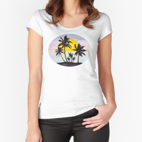 Tropical sunset Fitted Scoop T-Shirt