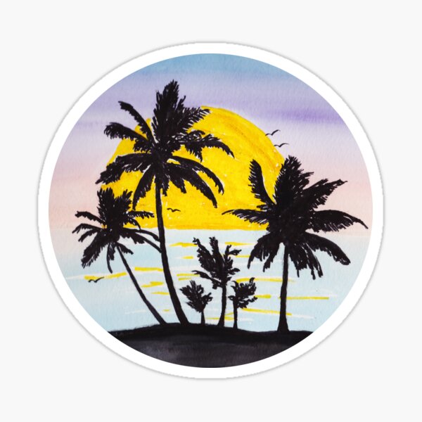 Tropical sunset Sticker