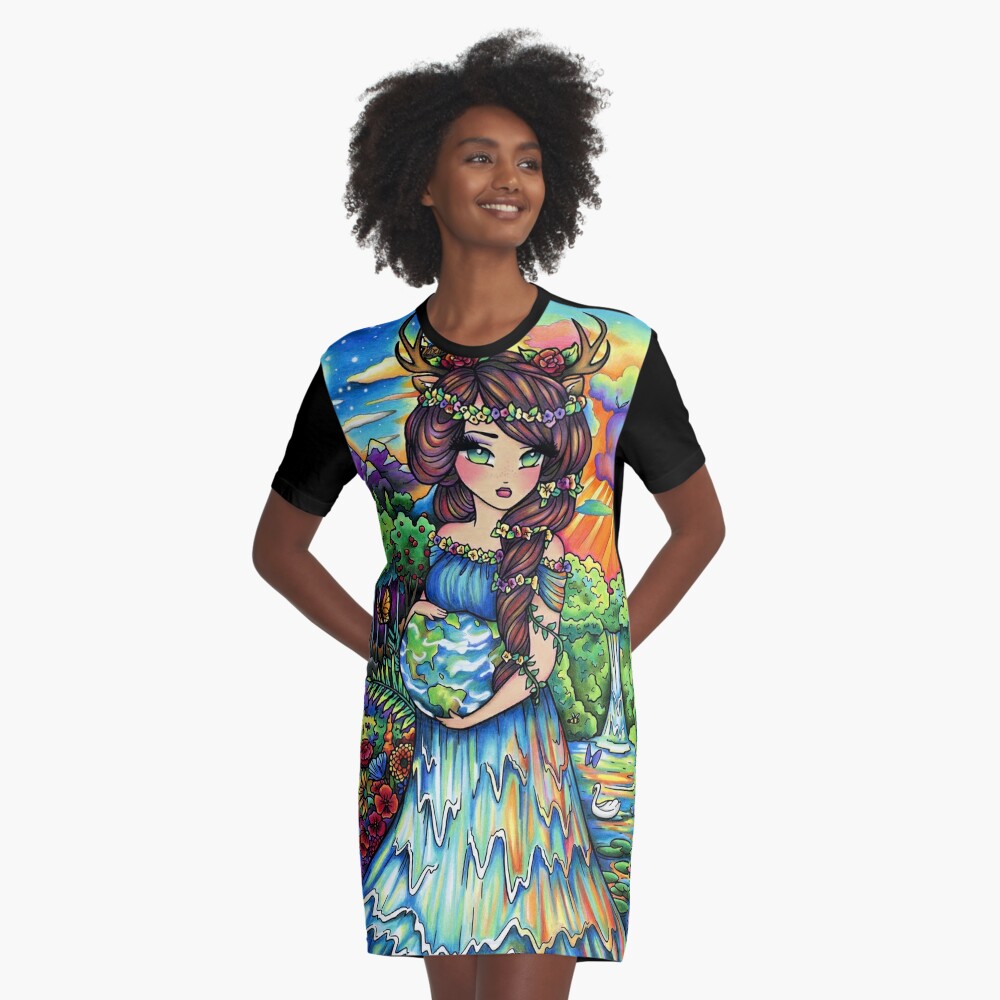 Item preview, Graphic T-Shirt Dress designed and sold by hannahlynnart.