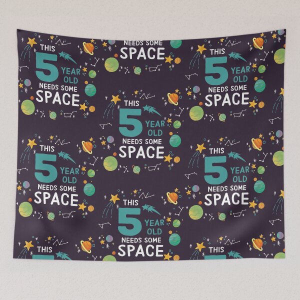 Item preview, Kids This 5 Year Old Needs Some Space Funny Planets Science Geek print designed and sold by doodabobs.