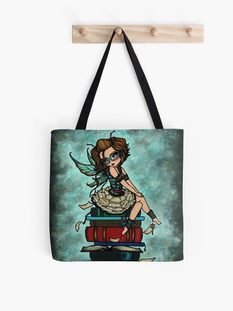 Thumbnail 1 of 2, Tote Bag, Library Fairy  designed and sold by hannahlynnart.