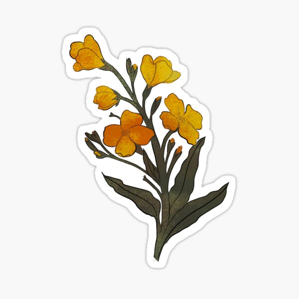 yellow wallflowers Sticker