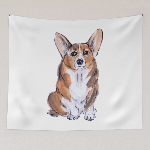 Item preview, Corgi sumie watercolor painting designed and sold by ladyshekk.