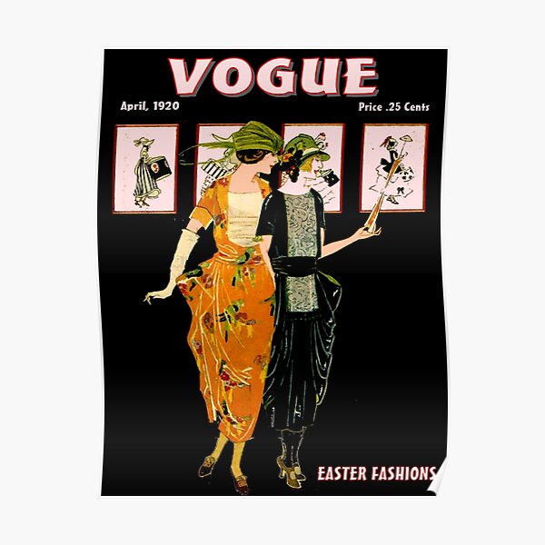 VOGUE : Vintage 1920 Magazine Easter Advertising Print Poster