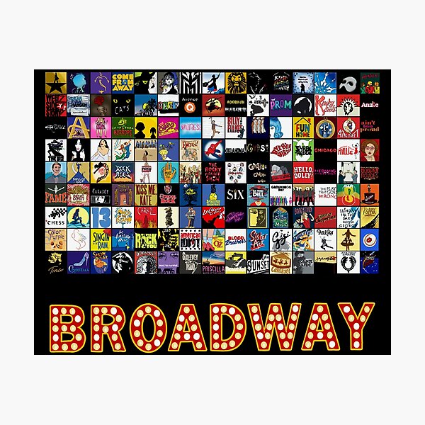 Broadway Musical Theatre Logos - Hand Drawn Photographic Print