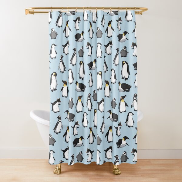 Cute Penguin Pattern Shower Curtain