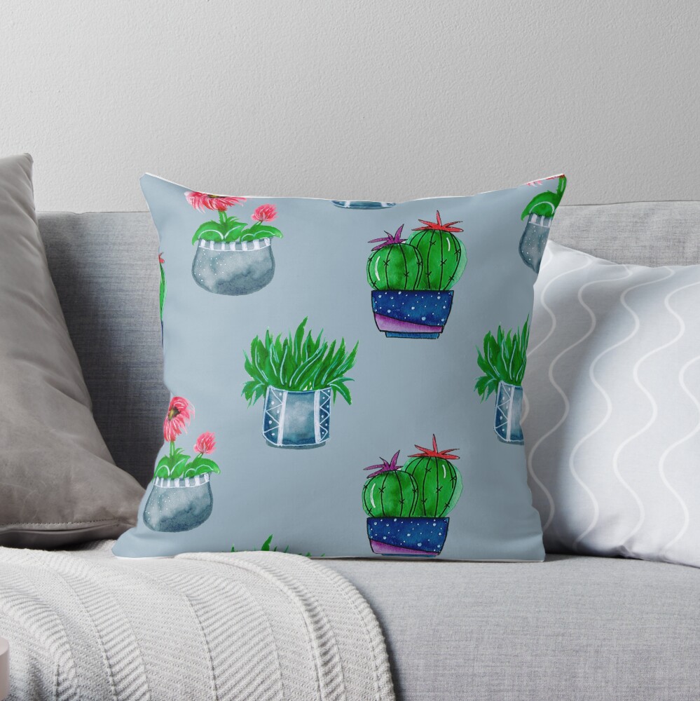 Cacti pattern Throw Pillow