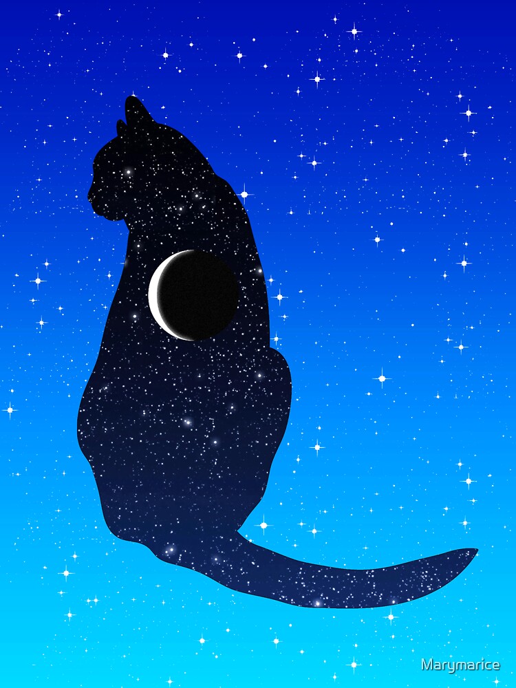 “Cosmic Cat on a Starry Sky Background” Sticker for Sale by Marymarice