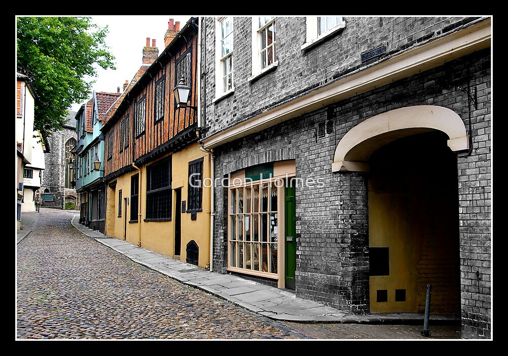 "Elm Hill, Norwich, UK" by Gordon Holmes Redbubble