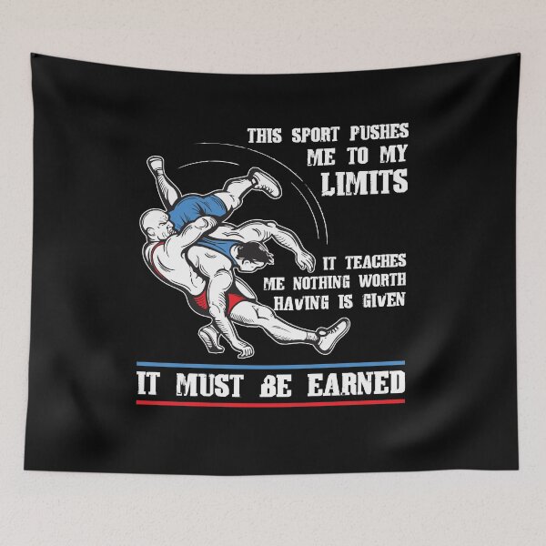 Item preview, It Must Be Earned Wrestling - Physical Fight Sports Wrestler Gift designed and sold by Dressed For  Duty.