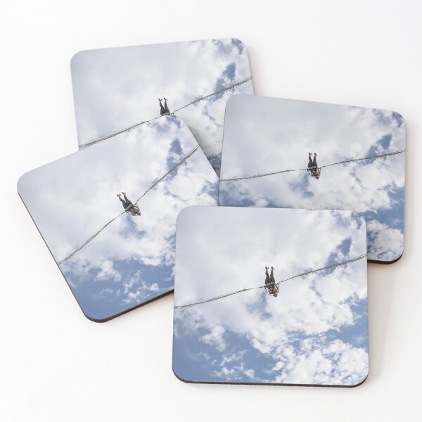 Item preview, Girl in slingshot against blue cloudy sky designed and sold by lena-maximova.