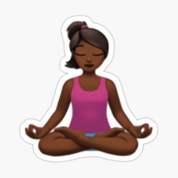 Yoga Black Female Emoji Sticker By Jobejellybean Redbubble