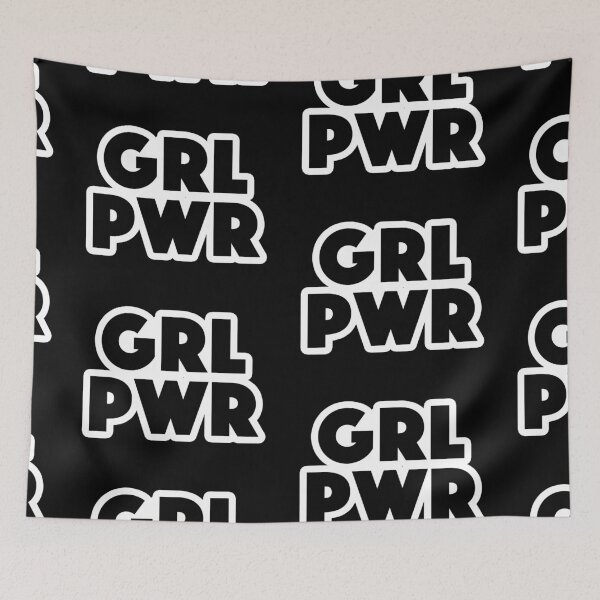 Item preview, GRL PWR Popular Meme Speech Mood Sticker black designed and sold by mekx.