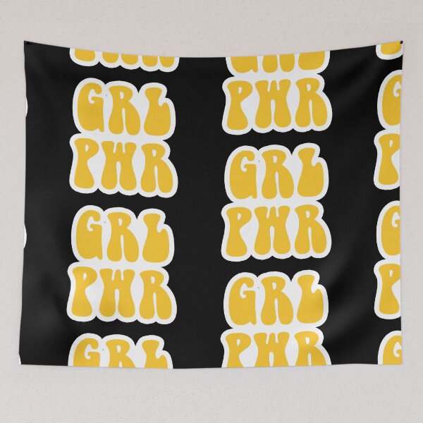 Item preview, GRL PWR Popular Meme Speech Mood Sticker yellow designed and sold by mekx.
