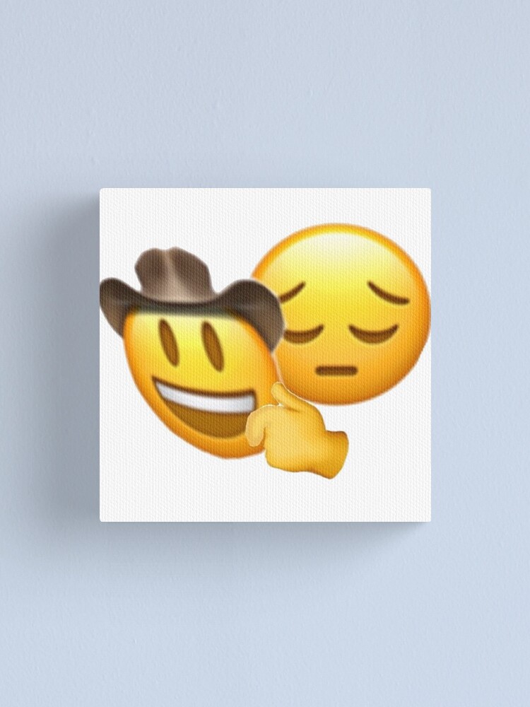 Sad Cowboy Emoji Mask Canvas Print By Angiegeralis Redbubble