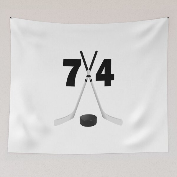 Item preview, Hockey number 74 - seventy four with sticks and disc designed and sold by AllShirts21.