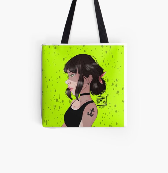 Brunette girl All Over Print Tote Bag