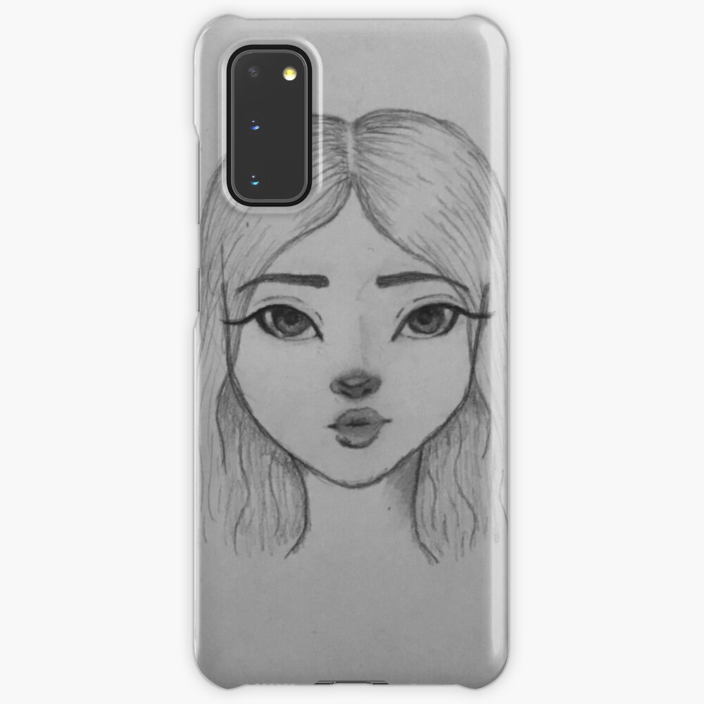 Drawing Of A Girl In Pencil Case Skin For Samsung Galaxy By Mariaeduardaz Redbubble