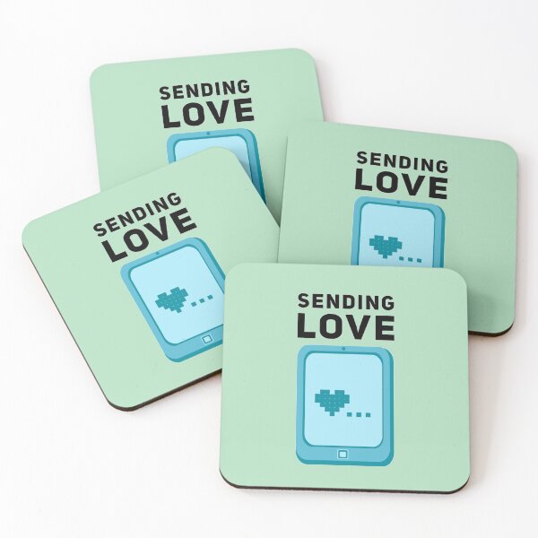 Item preview, 'Sending Love' Cute Love Message with Cartoon Phone Design designed and sold by StuffNStickers.