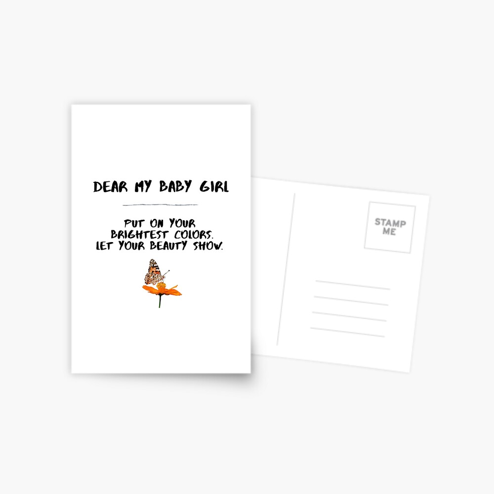 Dear My Baby Girl Postcard By Jacobkwak Redbubble