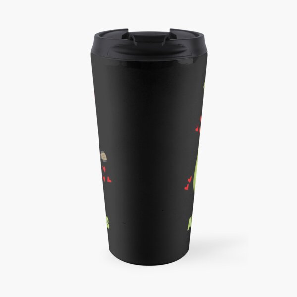 I Love Avocados With Hearts Avocado Playing Guitar Funny Travel Mug