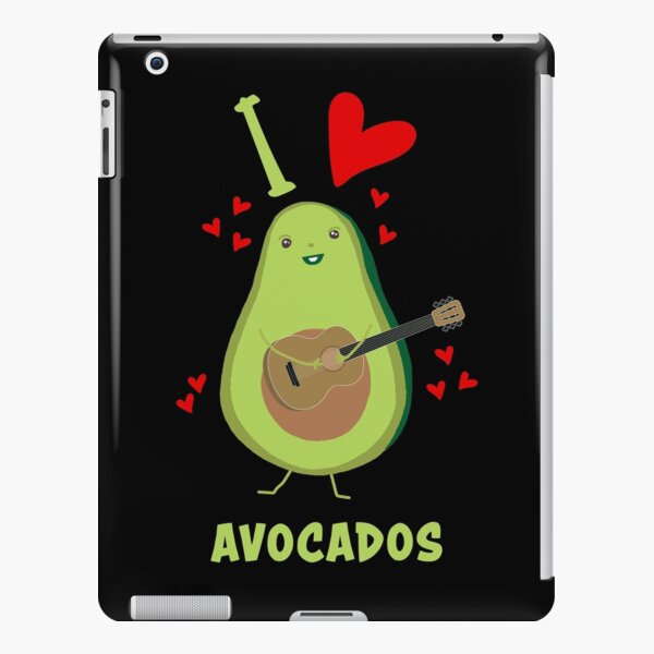 I Love Avocados With Hearts Avocado Playing Guitar Funny iPad Snap Case
