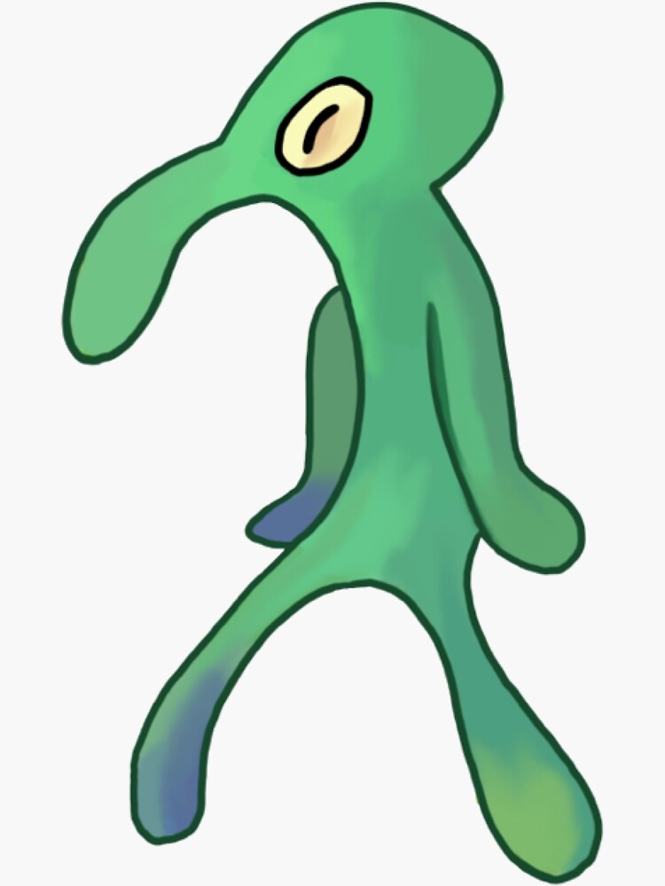 "abstract squidward painting" Sticker for Sale by kasonh Redbubble