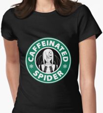 Rachnera Logo "Koffeinhaltige Spinne" Tailliertes T-Shirt für Frauen