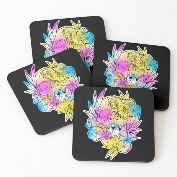 Crystal skull fade Coasters (Set of 4)