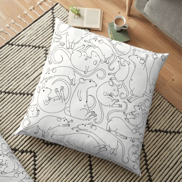 Rattern - cute funny rat pattern Floor Pillow