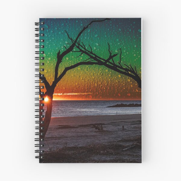 Item preview, Folly Island Sunrise Rain Drops on Green Metal designed and sold by johnlackphotos.