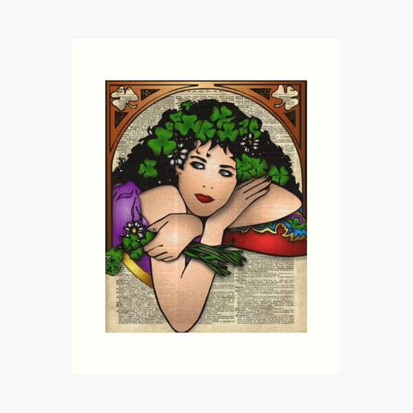 Gypsy Girl on Dictionary Page Art Print