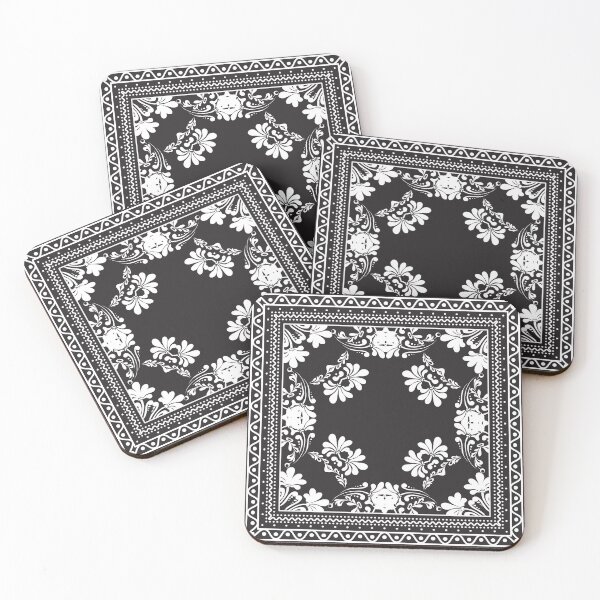 Item preview, Bandana Black & White Flower Decorative Design Zig-Zag designed and sold by emma60.