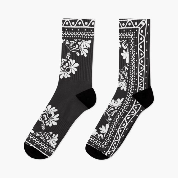 Item preview, Bandana Black & White Flower Paisley  designed and sold by emma60.
