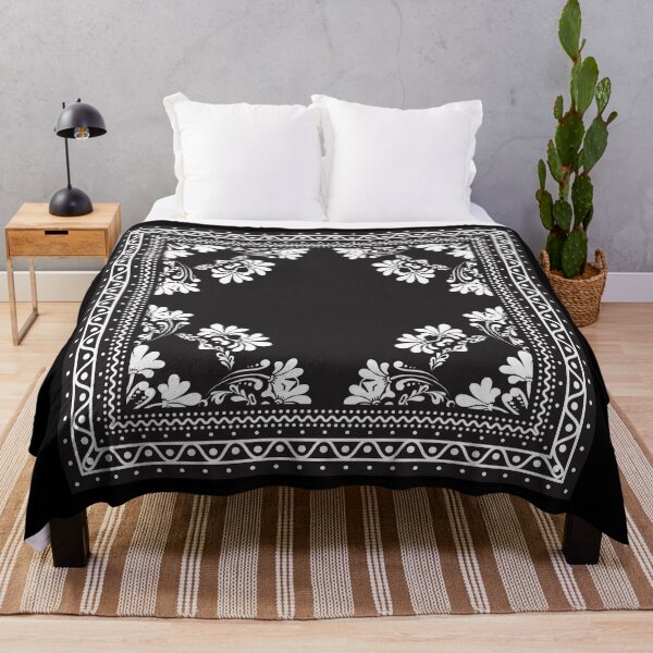 Item preview, Bandana Black & White Flower Paisley  designed and sold by emma60.