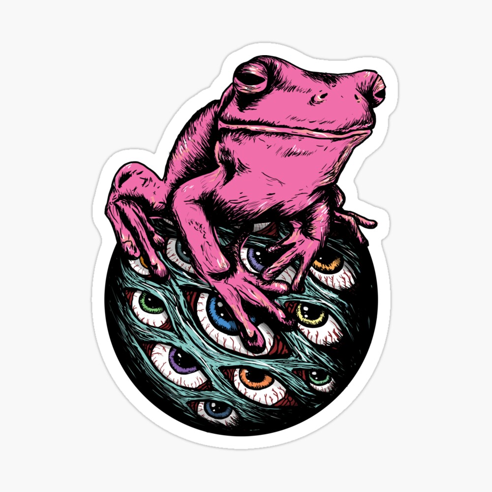 Groovy Frog Pink Sticker – A Fink & Ink