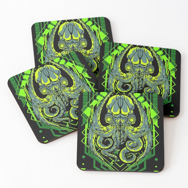 Item preview, Cyberpunk Geometry Anime Octopus Green designed and sold by glitchedingrey.