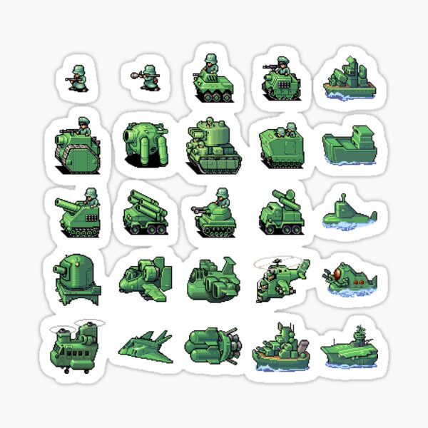 advance-wars-green-earth-units-sticker-by-bandit-delarouc-redbubble