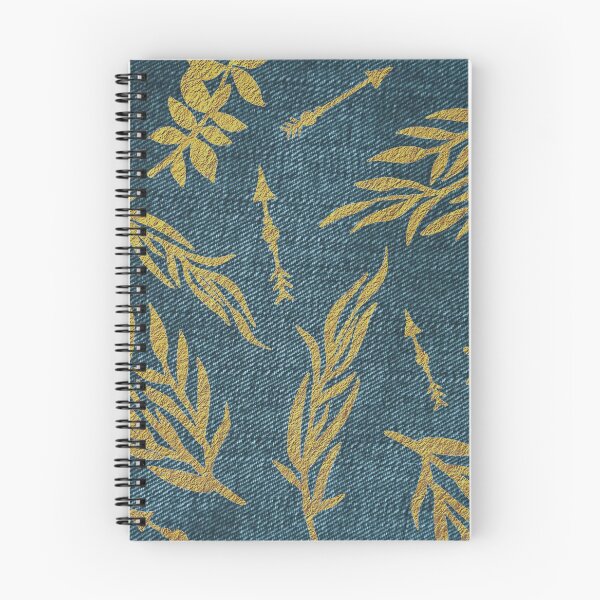 Item preview, Denim fabric with gold arrow overlay designed and sold by Amy Olsen.