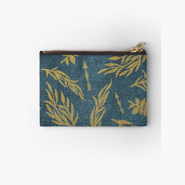 Item preview, Denim fabric with gold arrow overlay designed and sold by Amy Olsen.