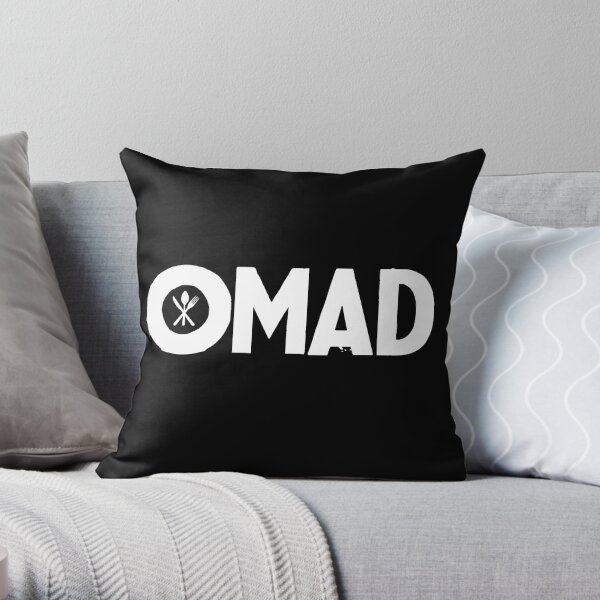 OMAD: One Meal a Day (Black) Throw Pillow
