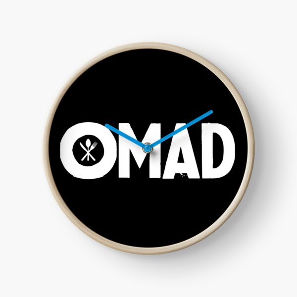OMAD: One Meal a Day (Black) Clock