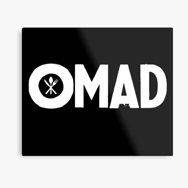OMAD: One Meal a Day (Black) Metal Print