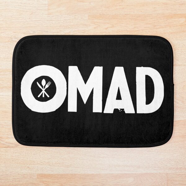 OMAD: One Meal a Day (Black) Bath Mat