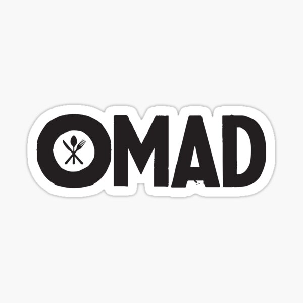 OMAD: One Meal a Day (Black) Sticker