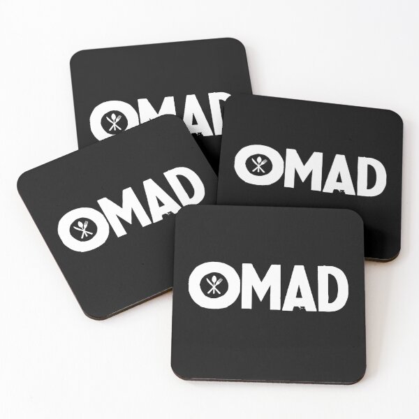 OMAD: One Meal a Day (Black) Coasters (Set of 4)